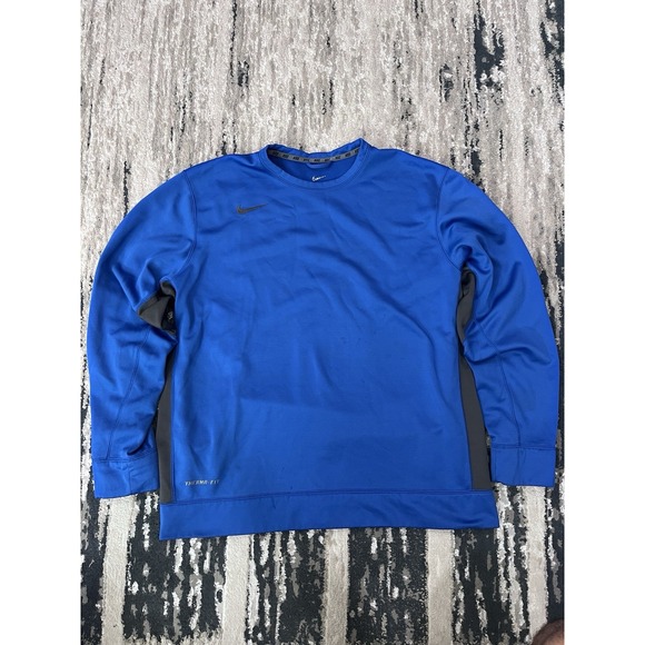 Nike Other - Nike Single Swoosh Crewneck Men's Blue with Grey Sixe XL Dri Fit
